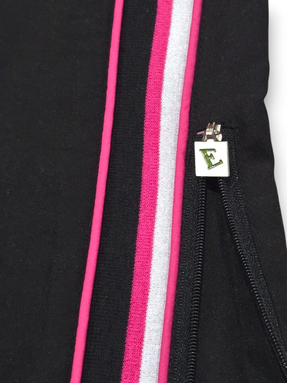 Women's SMALL Track Pants  Black Pink Stripe Athleisure Workout Y2K EVERLAST - Picture 10 of 16